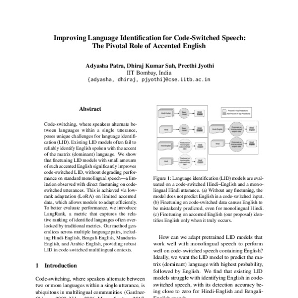 Improving Language Identification for Code-Switched Speech: The Pivotal ...