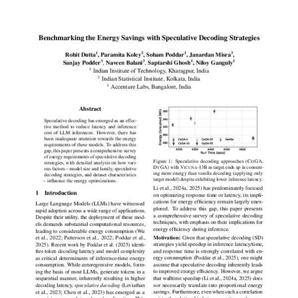 Benchmarking the Energy Savings with Speculative Decoding Strategies ...