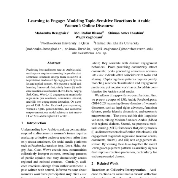 A Multi-Task Learning Framework for Modeling Engagement and Topic ...