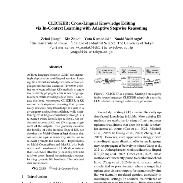 CLICKER: Cross-Lingual Knowledge Editing via In-Context Learning with ...