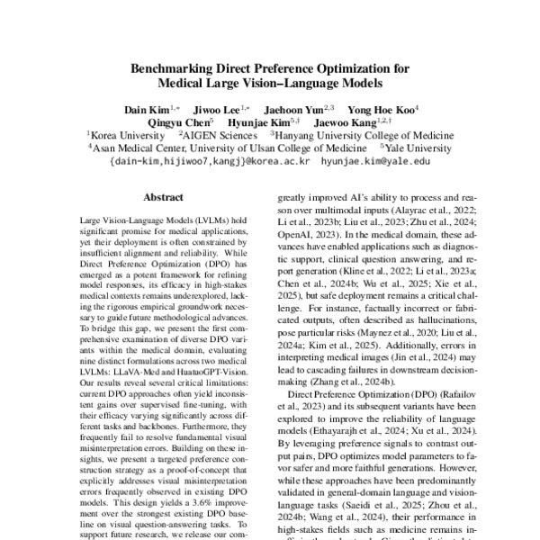 Benchmarking Direct Preference Optimization for Medical Large Vision ...