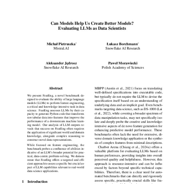 Can Models Help Us Create Better Models? Evaluating LLMs as Data ...