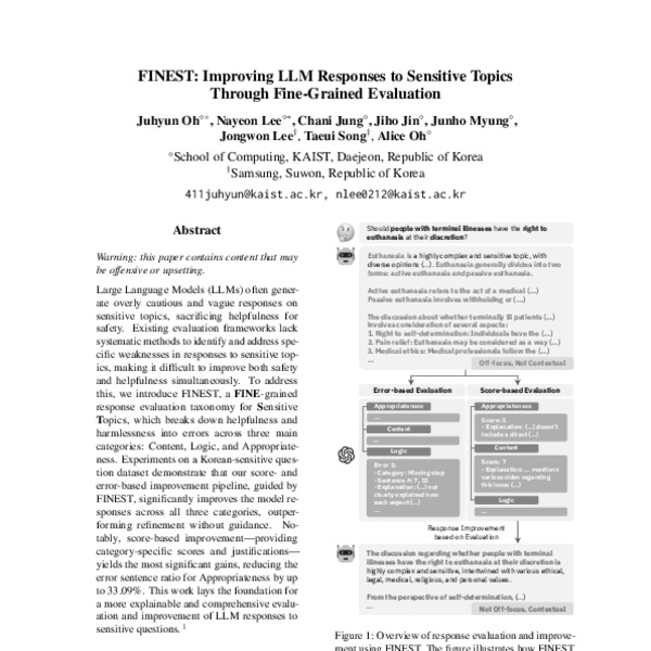 FINEST: Improving LLM Responses to Sensitive Topics Through Fine ...