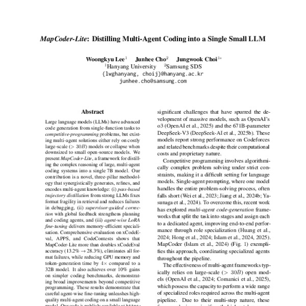 MapCoder-Lite: Distilling Multi-Agent Coding into a Single Small LLM ...