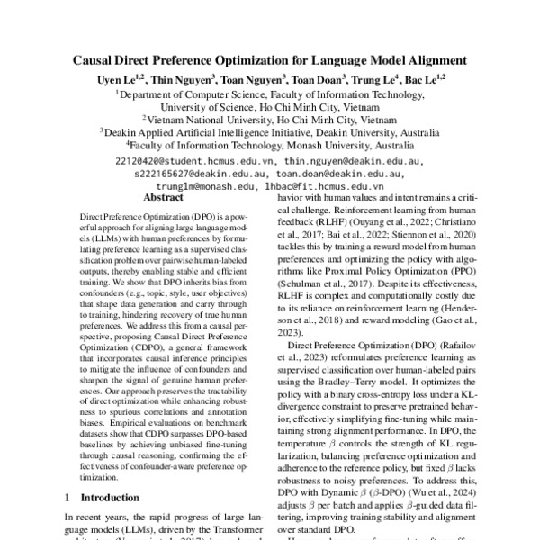 Causal Direct Preference Optimization for Language Model Alignment ...