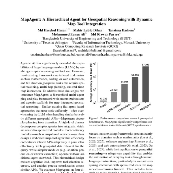 MapAgent: A Hierarchical Agent for Geospatial Reasoning with Dynamic ...