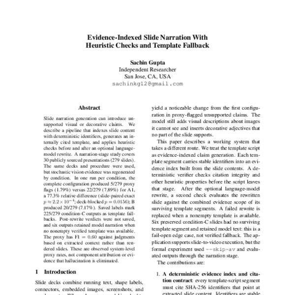 Evidence-Indexed Slide Narration With Heuristic Checks and Template ...