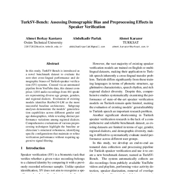 TurkSV-Bench: Assessing Demographic Bias and Preprocessing Effects in ...