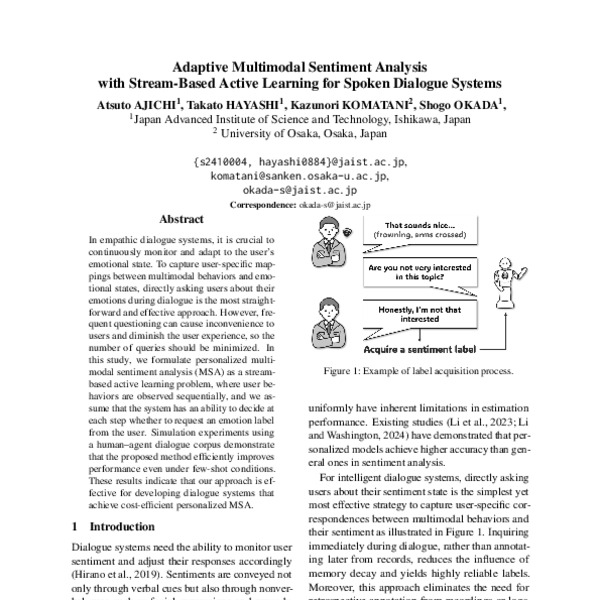 Adaptive Multimodal Sentiment Analysis with Stream-Based Active ...