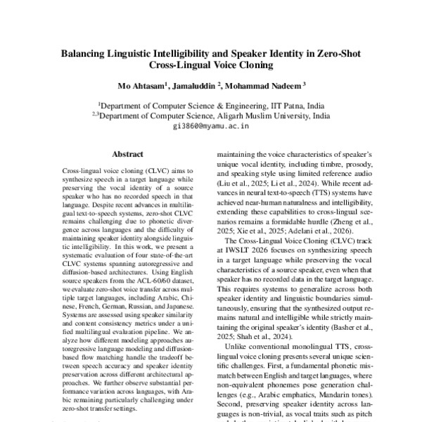 Balancing Linguistic Intelligibility and Speaker Identity in Zero-Shot Cross-Lingual Voice Cloning