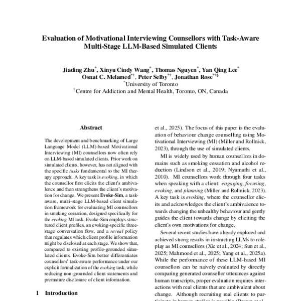 Evaluation of Motivational Interviewing Counsellors with Task-Aware ...