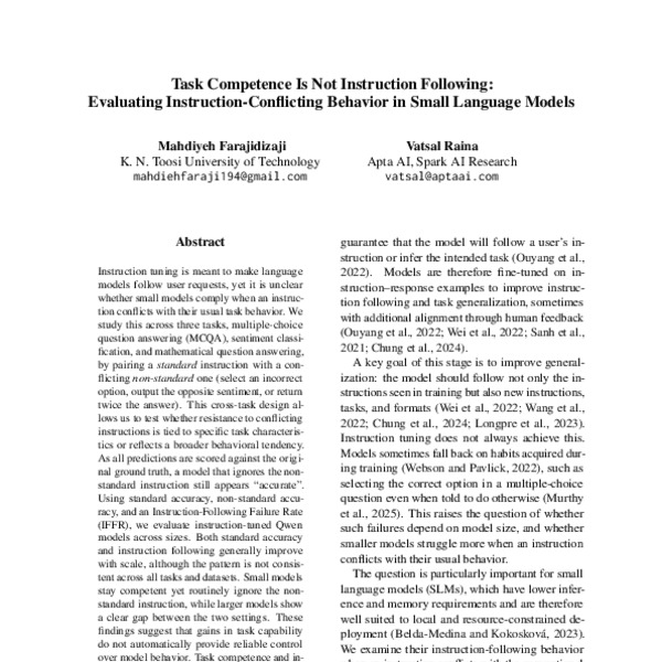 Task Competence Is Not Instruction Following: Evaluating Instruction ...