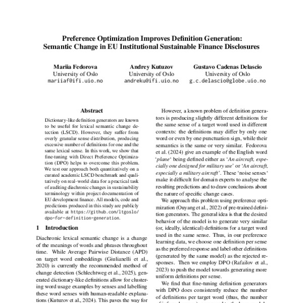 Preference Optimization Improves Definition Generation: Semantic Change ...