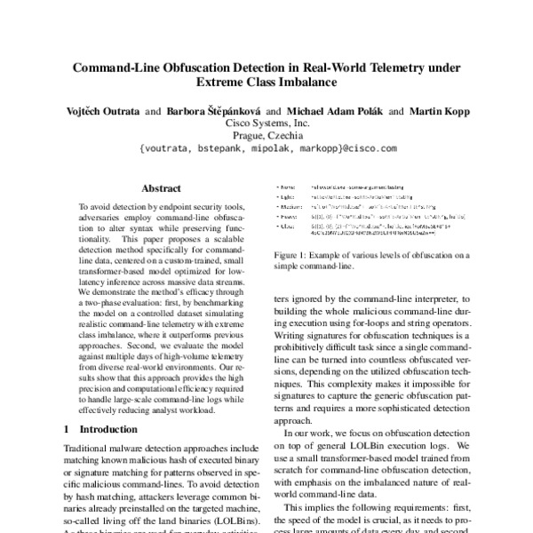 Command-Line Obfuscation Detection in Real-World Telemetry under Extreme Class Imbalance