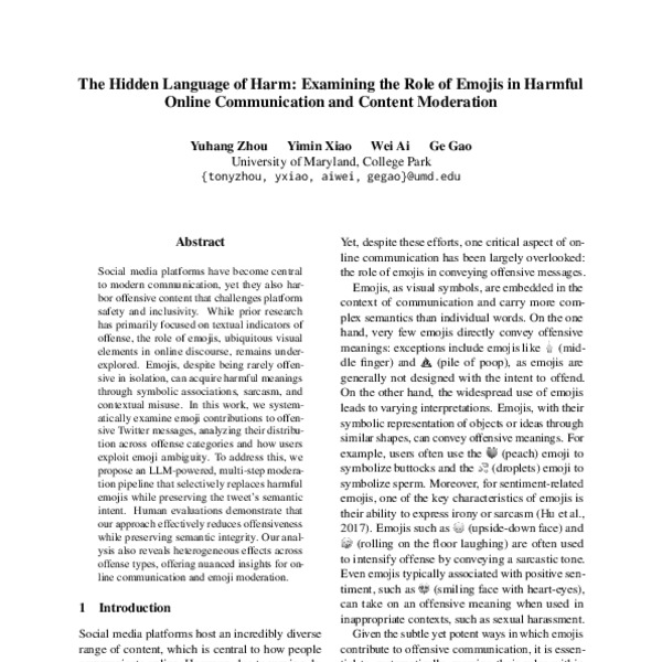 The Hidden Language of Harm: Examining the Role of Emojis in Harmful Online Communication and Content Moderation