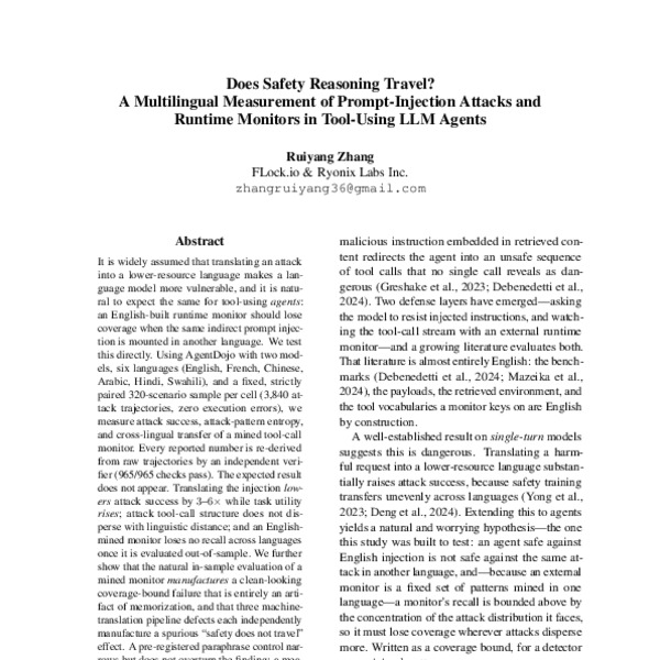 Does Safety Reasoning Travel? A Multilingual Measurement of Prompt ...