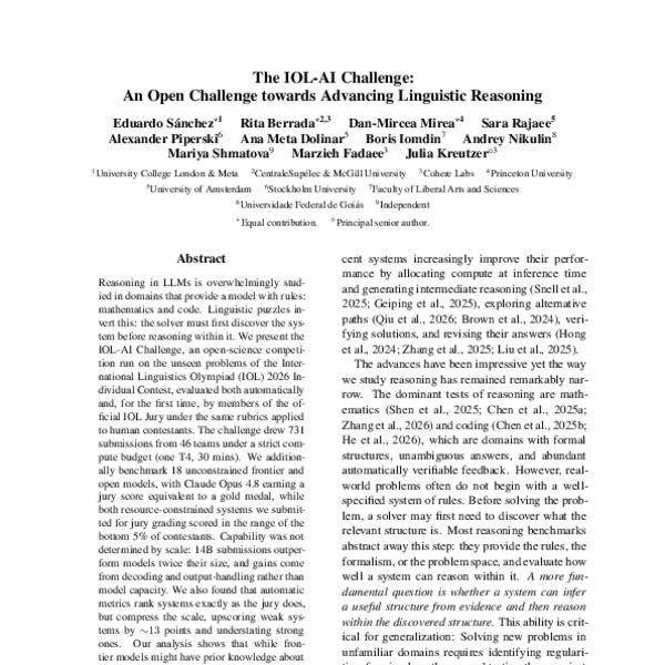 The IOL-AI Challenge: An Open Challenge towards Advancing Linguistic ...