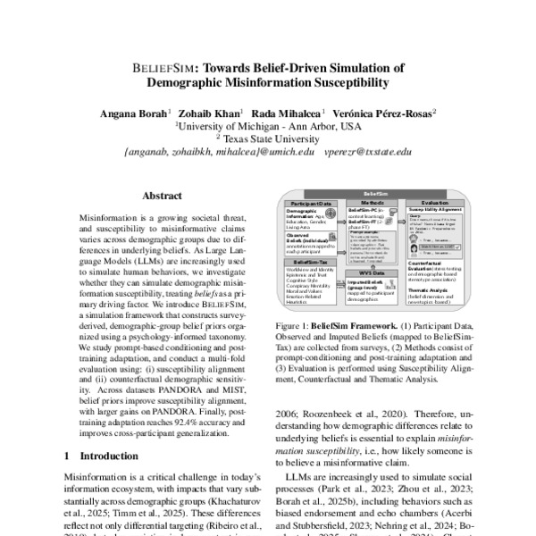 BELIEFSIM: Towards Belief-Driven Simulation of Demographic ...
