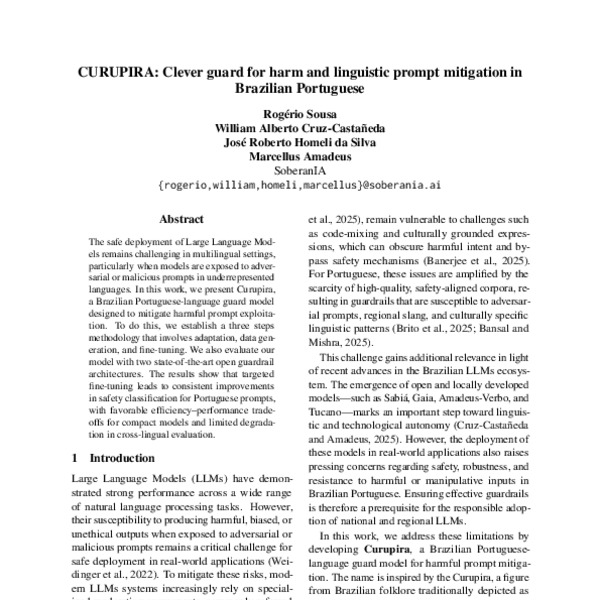 CURUPIRA: Clever guard for harm and linguistic prompt mitigation in ...