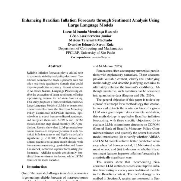 Enhancing Brazilian Inflation Forecasts through Sentiment Analysis ...
