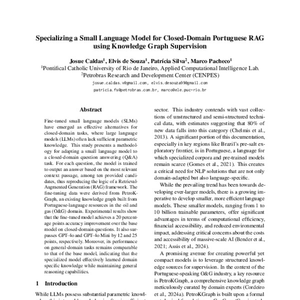 Specializing a Small Language Model for Closed-Domain Portuguese RAG ...
