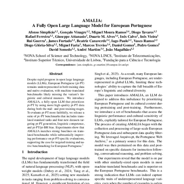 AMALIA: A Fully Open Large Language Model for European Portuguese - ACL ...