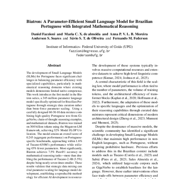 Biatron: A Parameter-Efficient Small Language Model for Brazilian ...