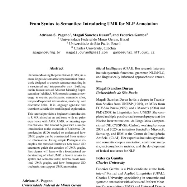 From Syntax to Semantics: Introducing UMR for NLP Annotation - ACL ...