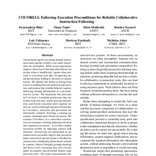 COCORELI: Enforcing Execution Preconditions for Reliable Collaborative Instruction Following