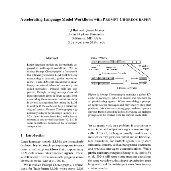 Accelerating Language Model Workflows with Prompt Choreography