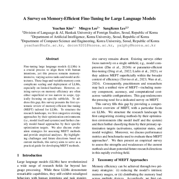 A Survey on Memory-Efficient Fine-Tuning for Large Language Models