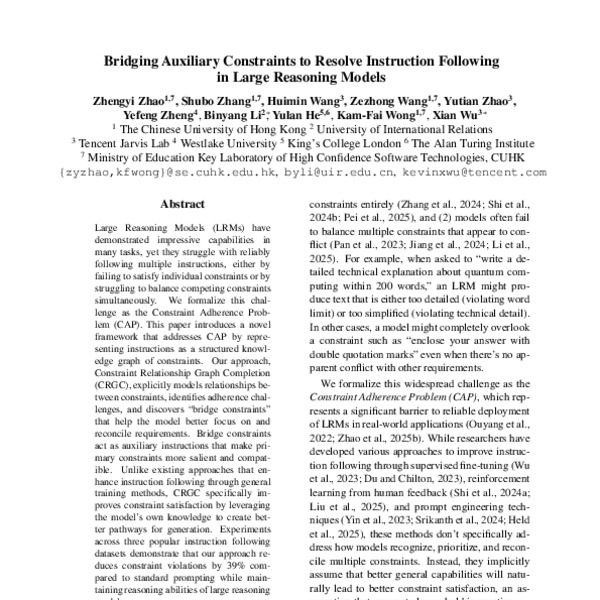 Bridging Auxiliary Constraints to Resolve Instruction Following in Large Reasoning Models