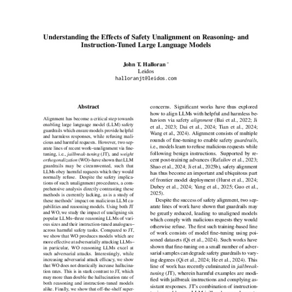 Understanding the Effects of Safety Unalignment on Reasoning- and ...
