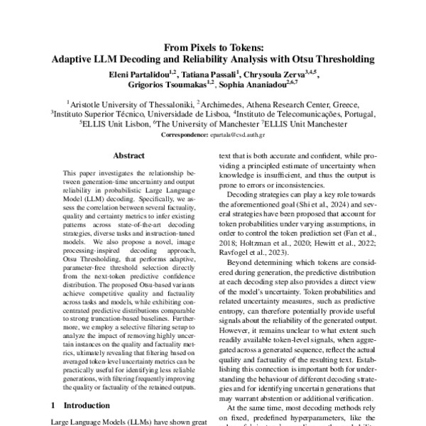 From Pixels to Tokens: Adaptive LLM Decoding and Reliability Analysis ...