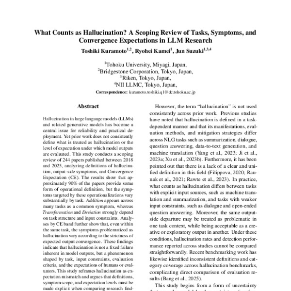 What Counts as Hallucination? A Scoping Review of Tasks, Symptoms, and ...