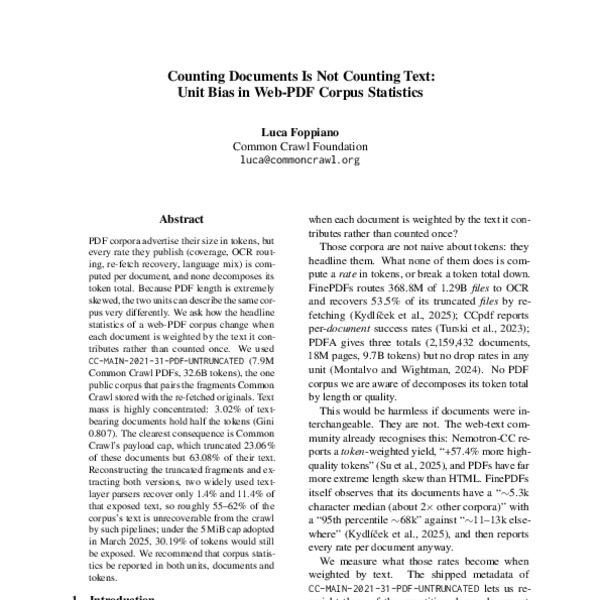 Counting Documents Is Not Counting Text: Unit Bias in Web-PDF Corpus ...