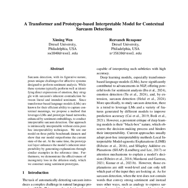 A Transformer and Prototype-based Interpretable Model for Contextual ...