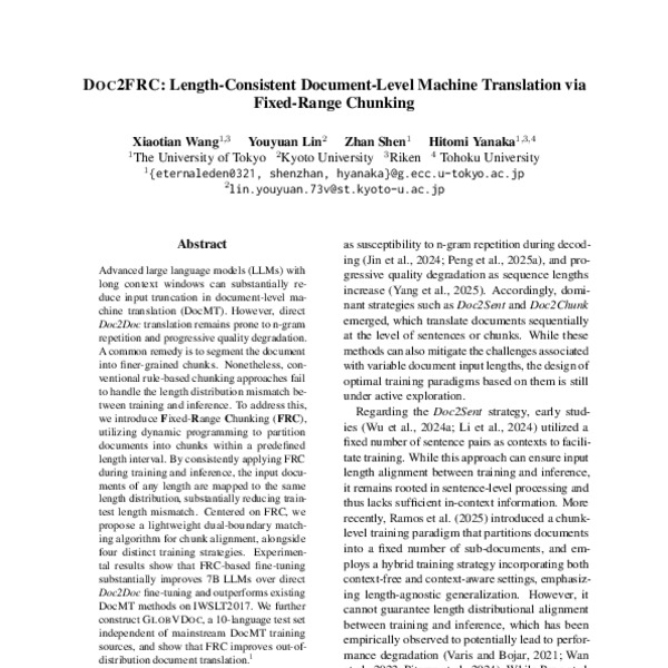 Doc2FRC: Length-Consistent Document-Level Machine Translation via Fixed ...