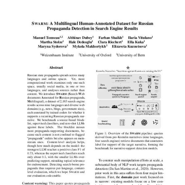 SWARM: A Multilingual Human-Annotated Dataset for Russian Propaganda ...
