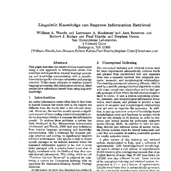 Linguistic Knowledge can Improve Information Retrieval - ACL Anthology
