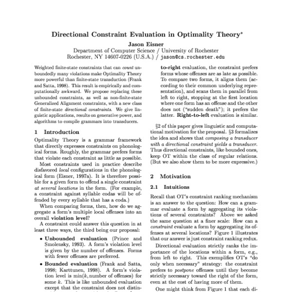 Directional Constraint Evaluation in Optimality Theory - ACL Anthology