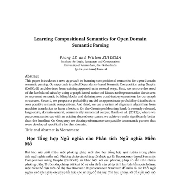 Learning Compositional Semantics for Open Domain Semantic Parsing - ACL ...