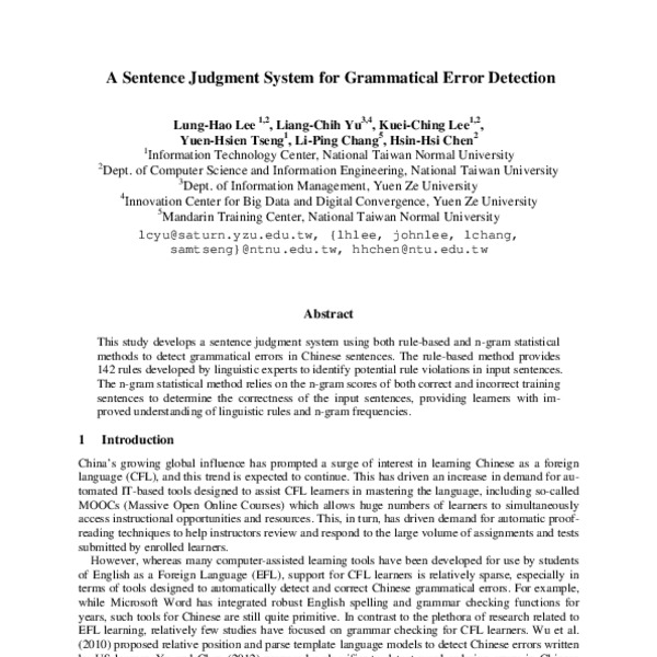 A Sentence Judgment System for Grammatical Error Detection - ACL Anthology