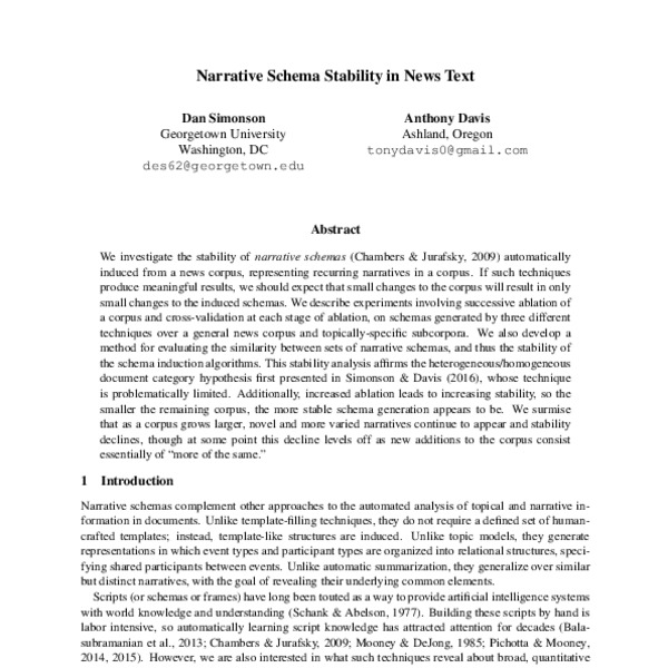 Narrative Schema Stability in News Text - ACL Anthology