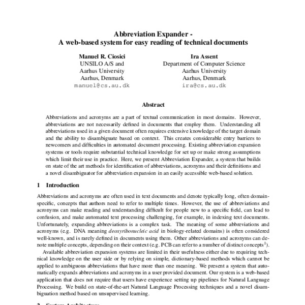 Abbreviation Expander - a Web-based System for Easy Reading of ...