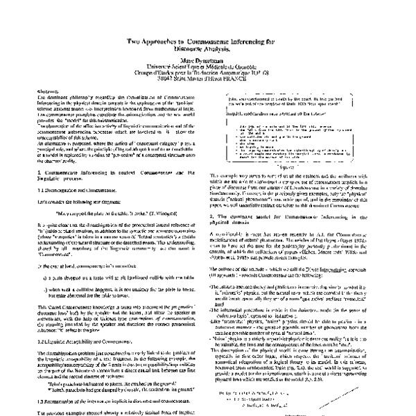 Two Approaches to Commonsense Inferencing for Discourse Analysis - ACL ...