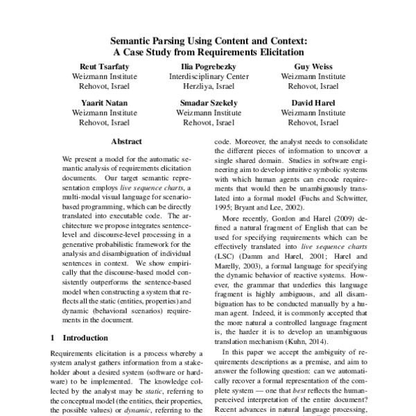 Semantic Parsing Using Content and Context: A Case Study from ...