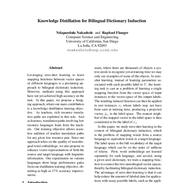 Knowledge Distillation for Bilingual Dictionary Induction - ACL Anthology