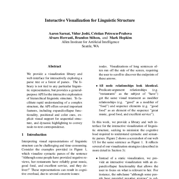 Interactive Visualization For Linguistic Structure ACL Anthology