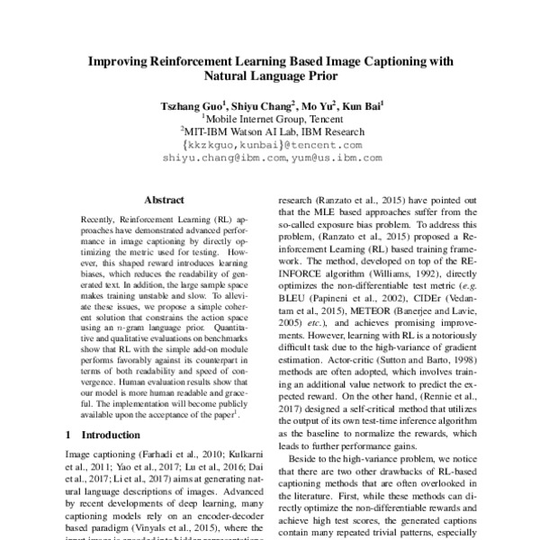 Improving Reinforcement Learning Based Image Captioning with Natural ...
